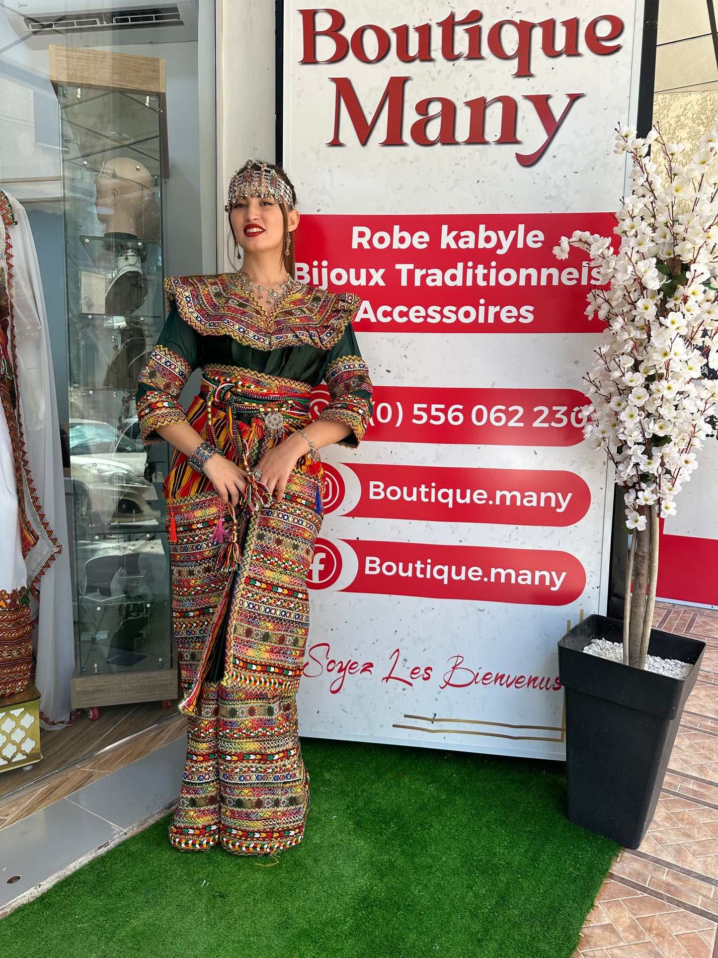 Robe kabyle Thiziri Verte