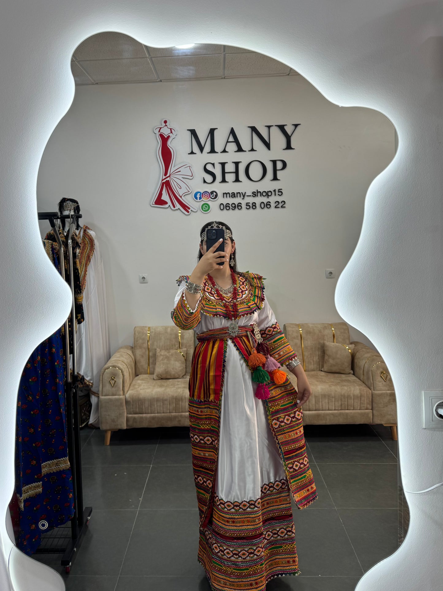 Robe kabyle Sonia avec fouta chargée