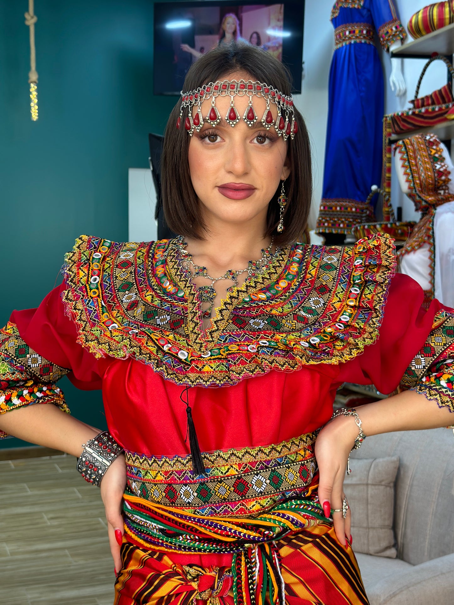 Robe kabyle Thiziri rouge