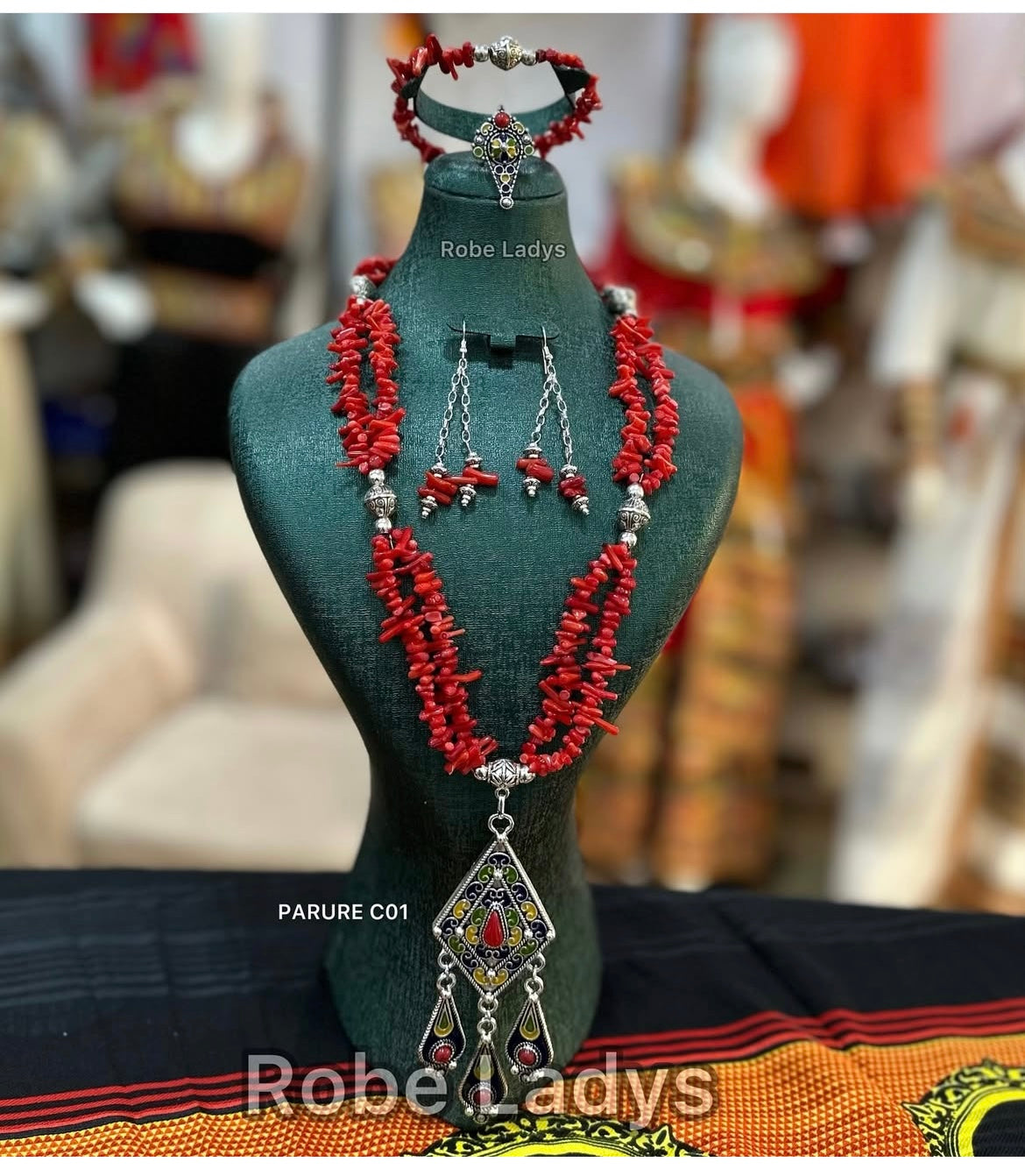 Ensemble bijoux Kabyle corail 2