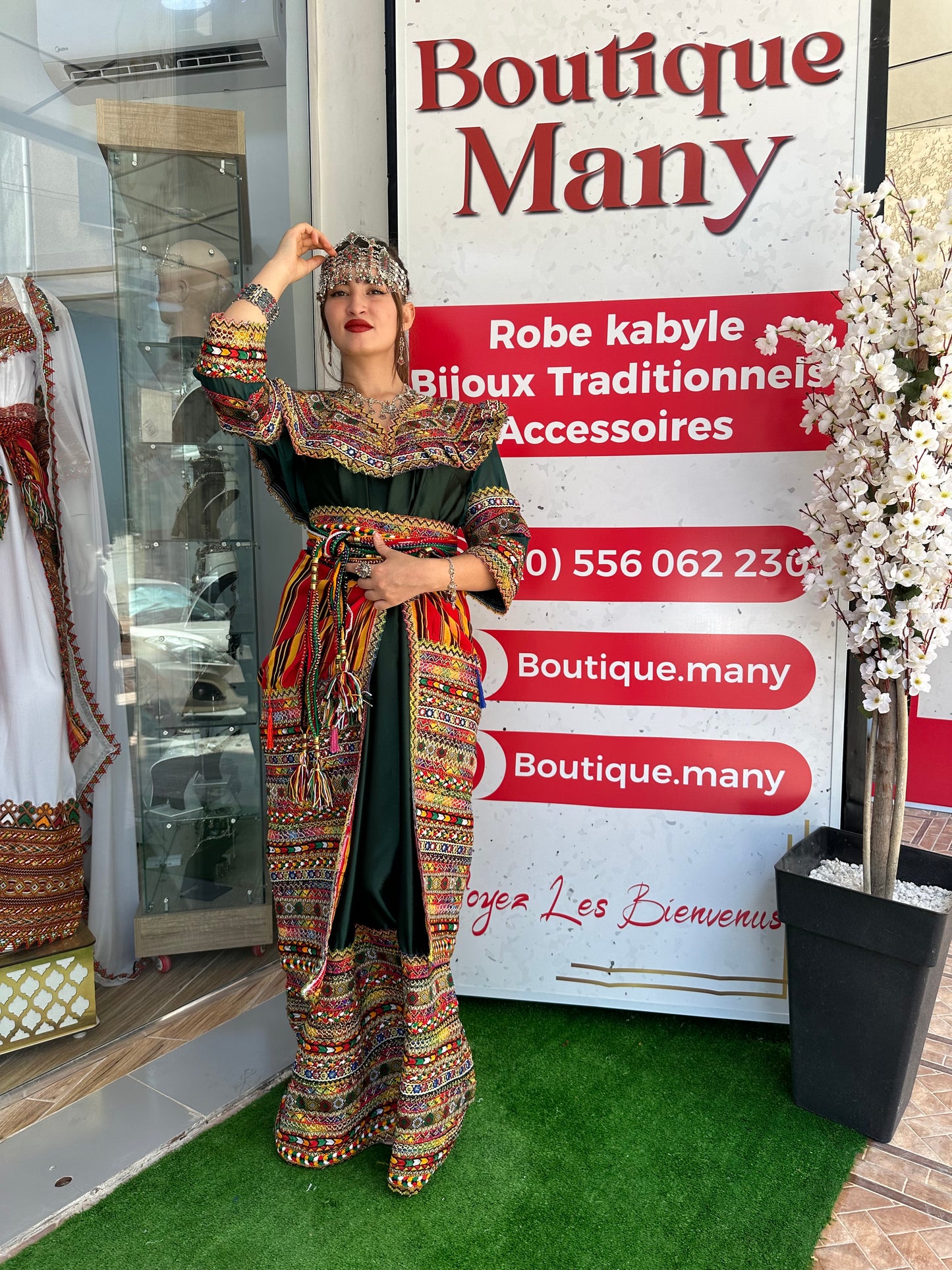 Robe kabyle Thiziri Verte
