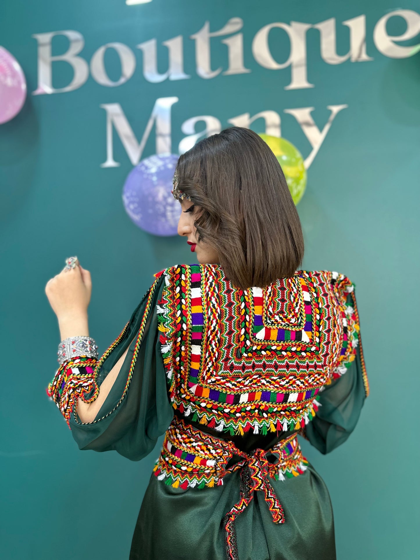 Robe kabyle simple Nina verte