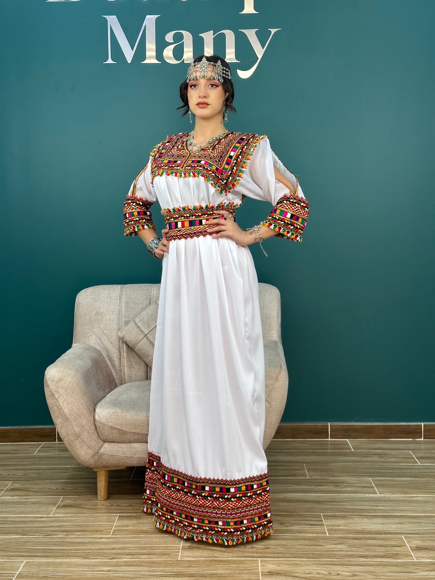 Robe kabyle simple Nina blanche