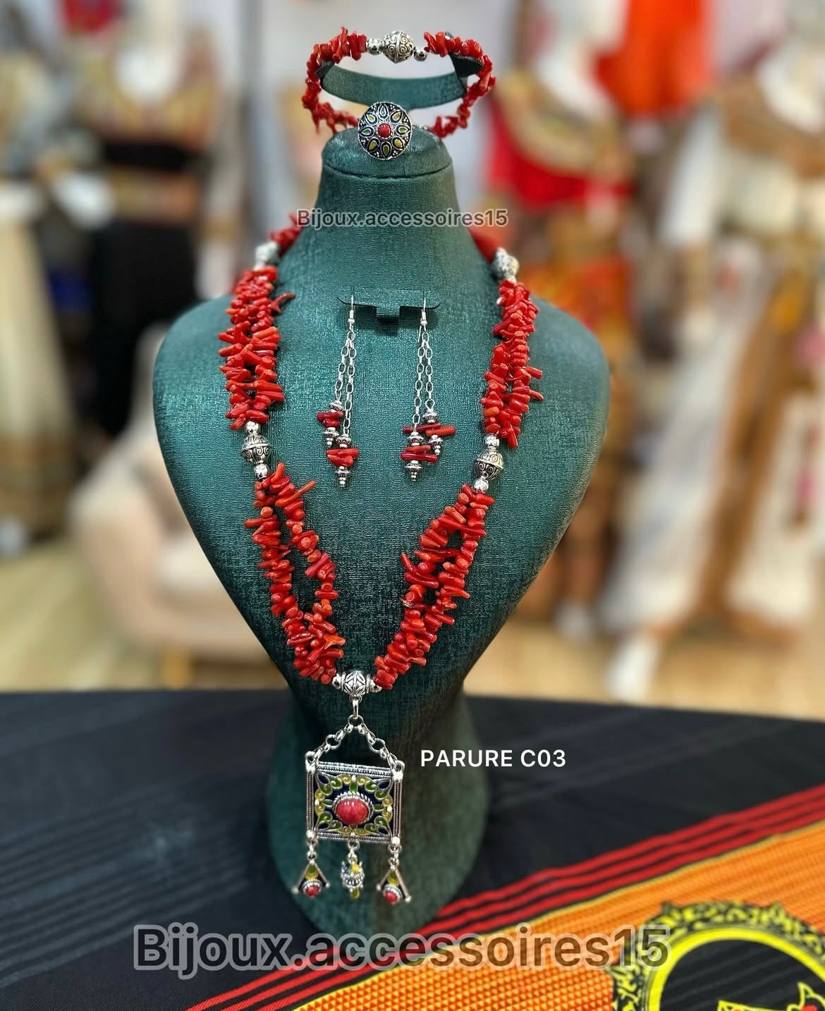 Ensemble bijoux Kabyle corail