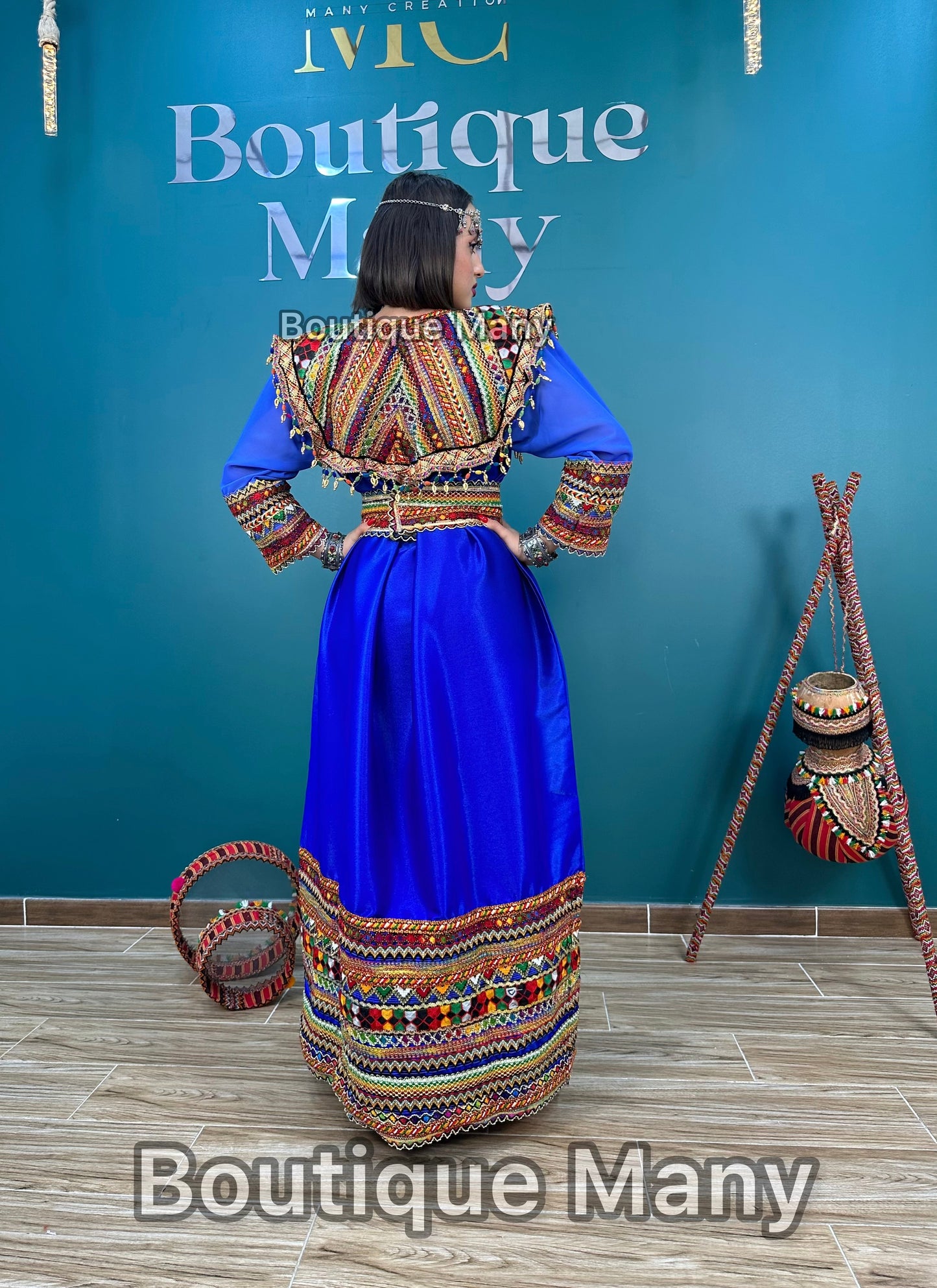 Robe kabyle Thafath verte