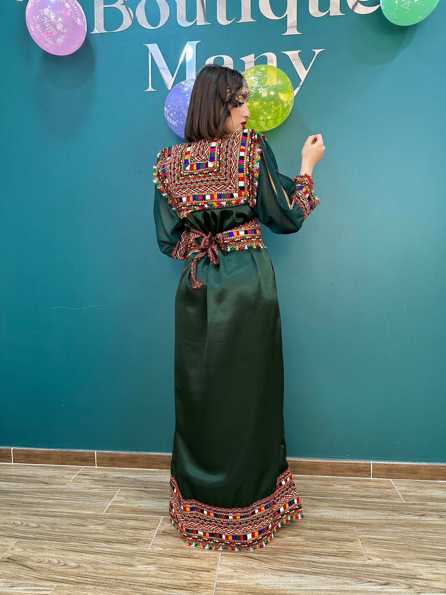 Robe kabyle simple Nina verte