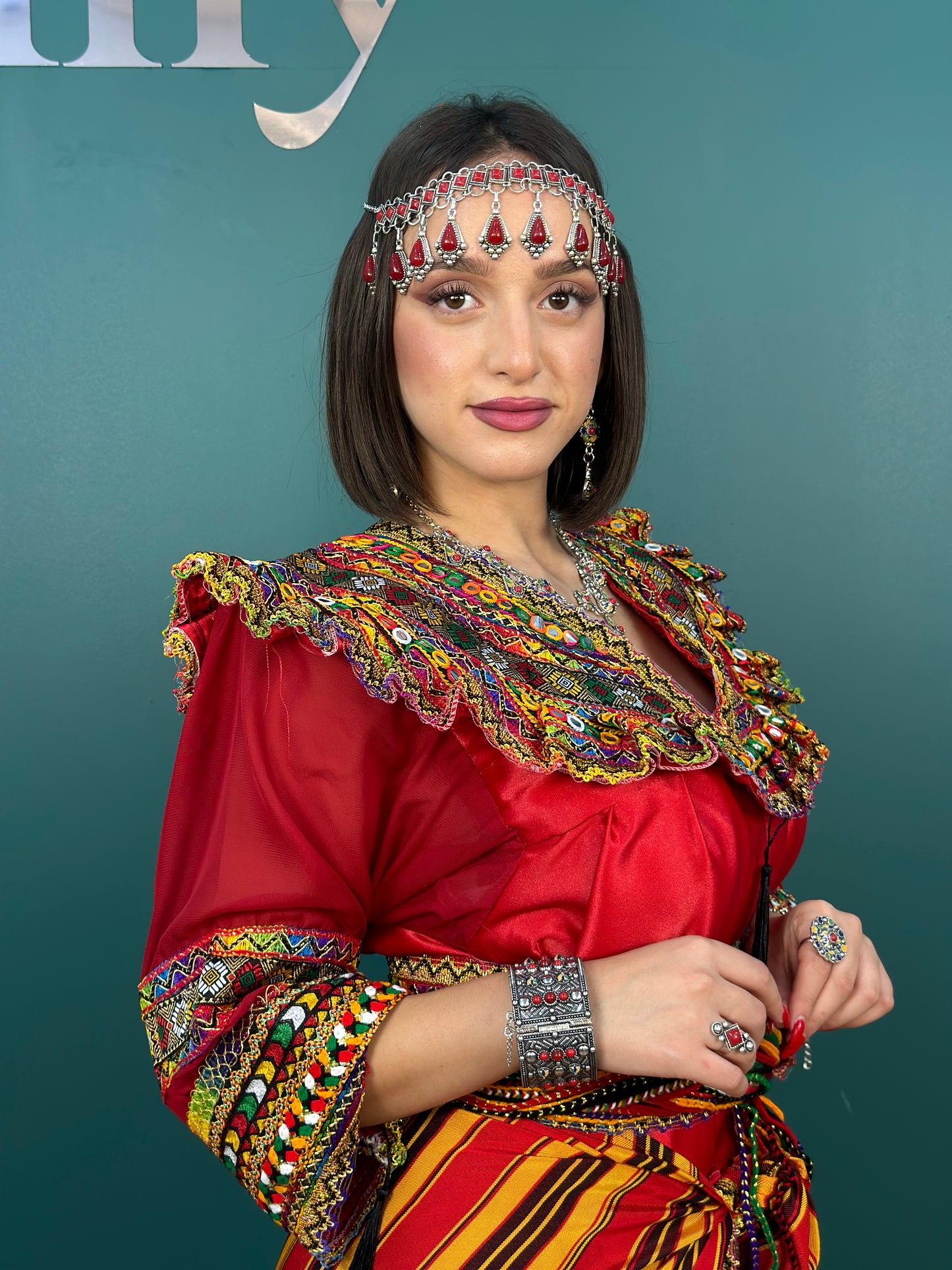 Robe kabyle Thiziri rouge