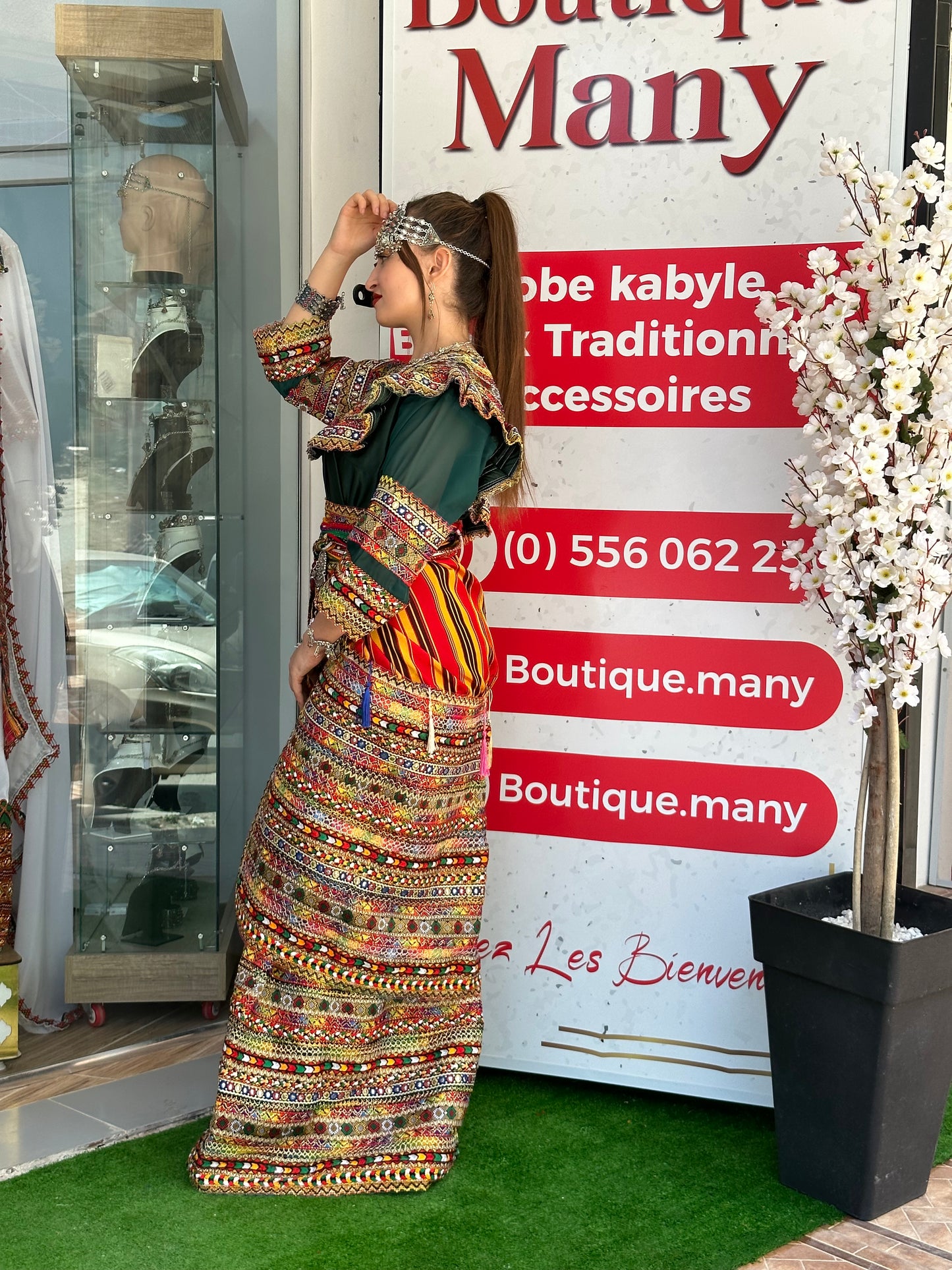 Robe kabyle Thiziri Verte
