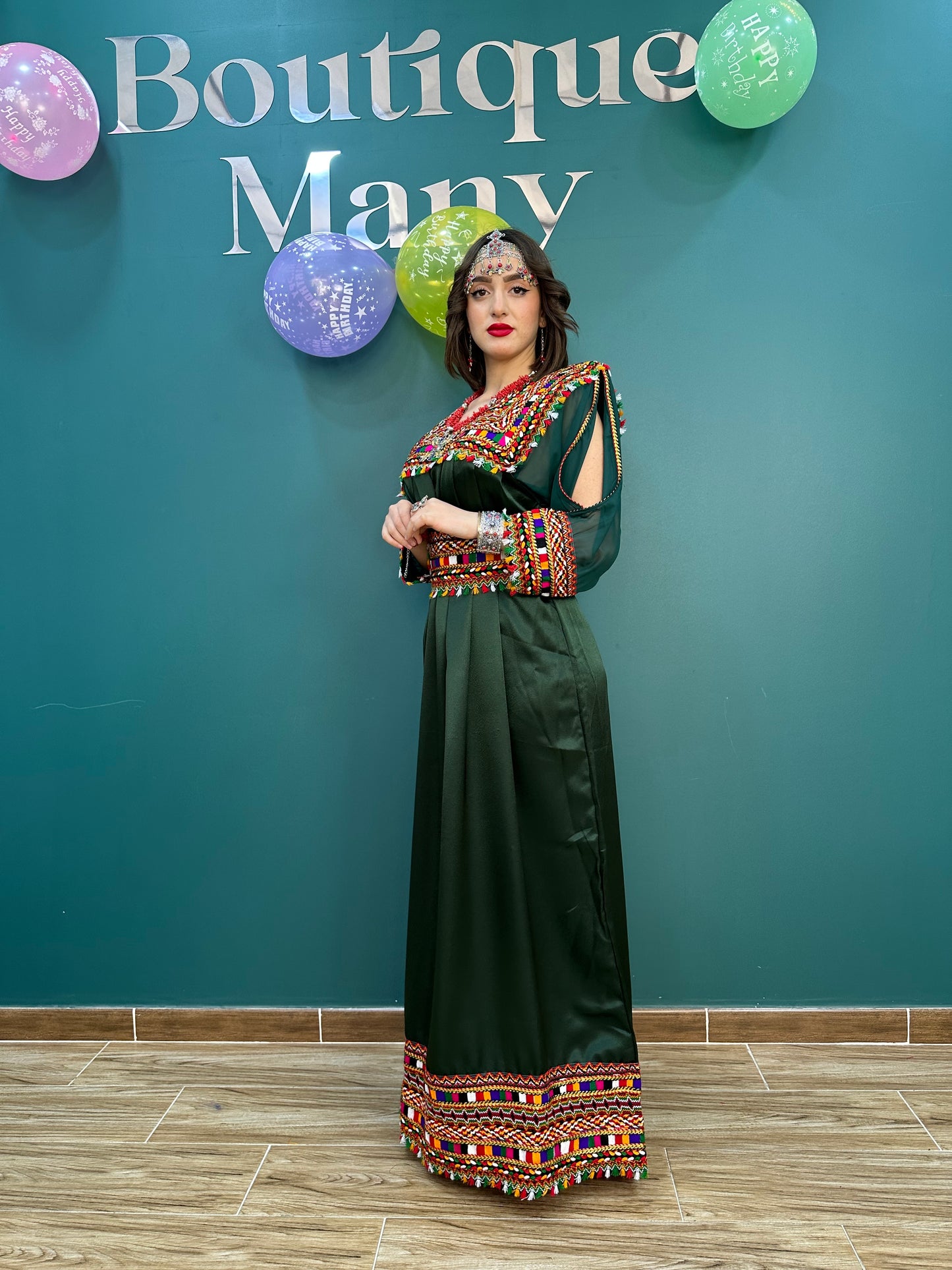 Robe kabyle simple Nina verte
