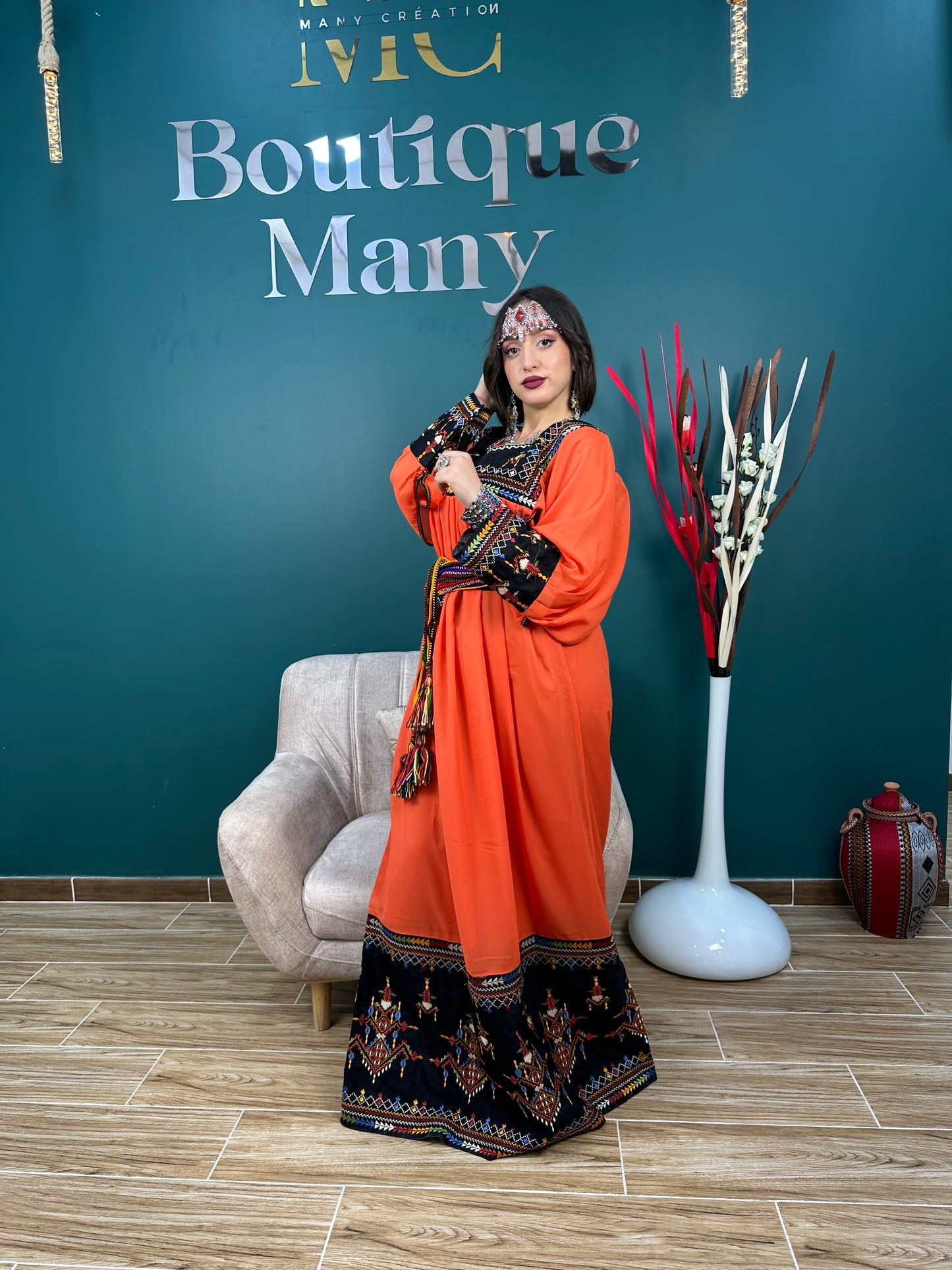 Robe Kabyle Thanina orange
