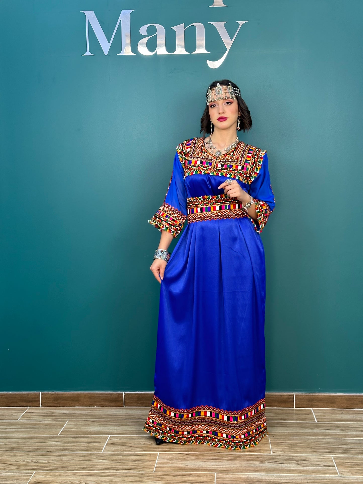 Robe kabyle simple Nina bleue