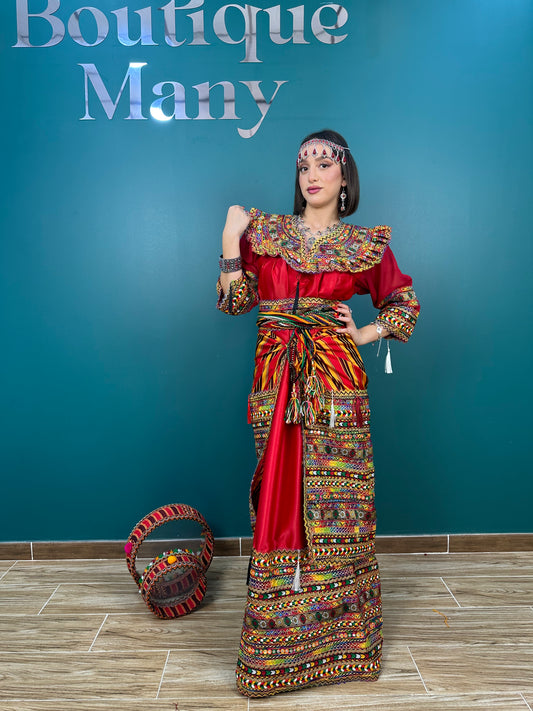 Robe kabyle Thiziri rouge
