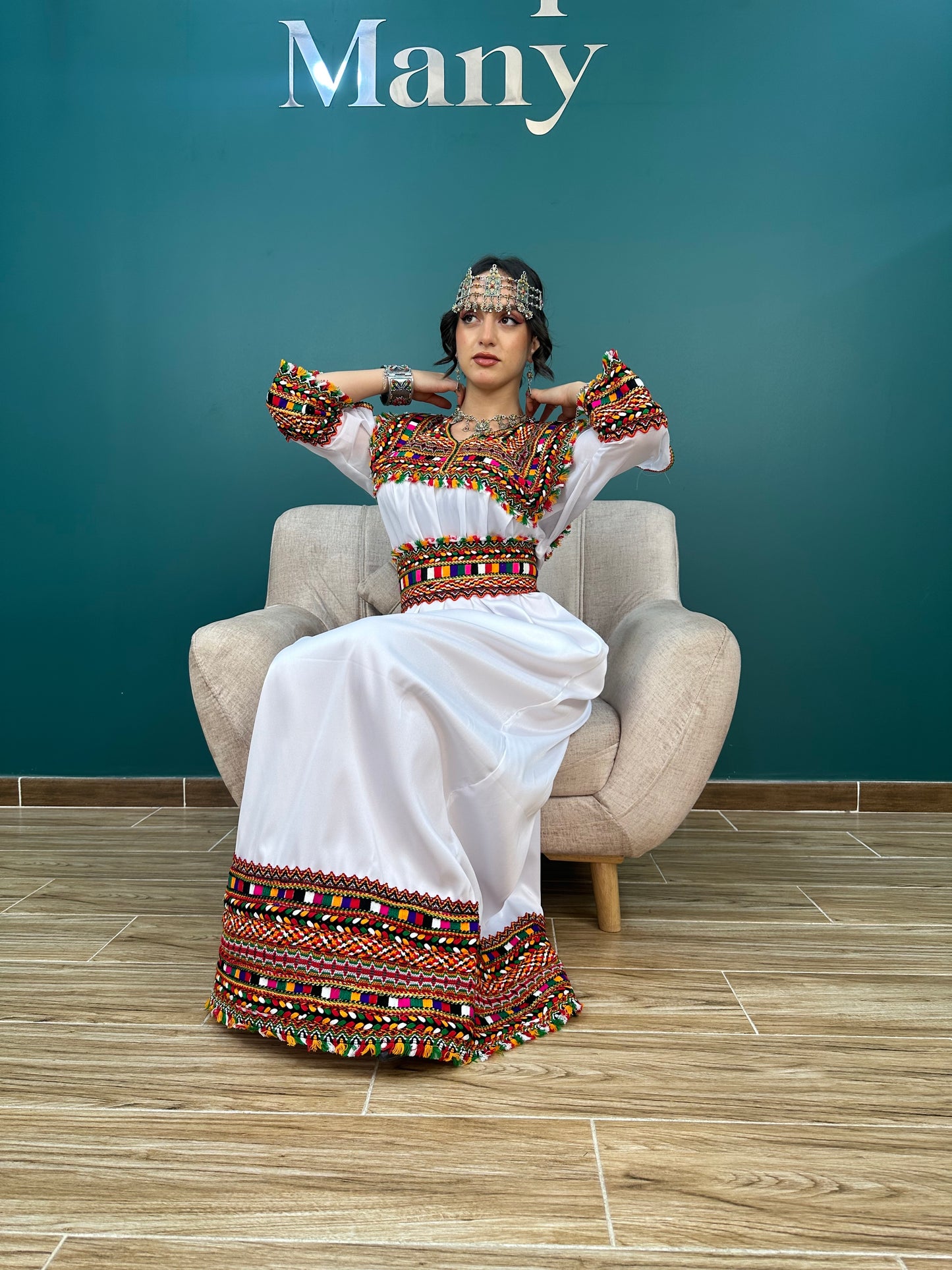 Robe kabyle simple Nina blanche