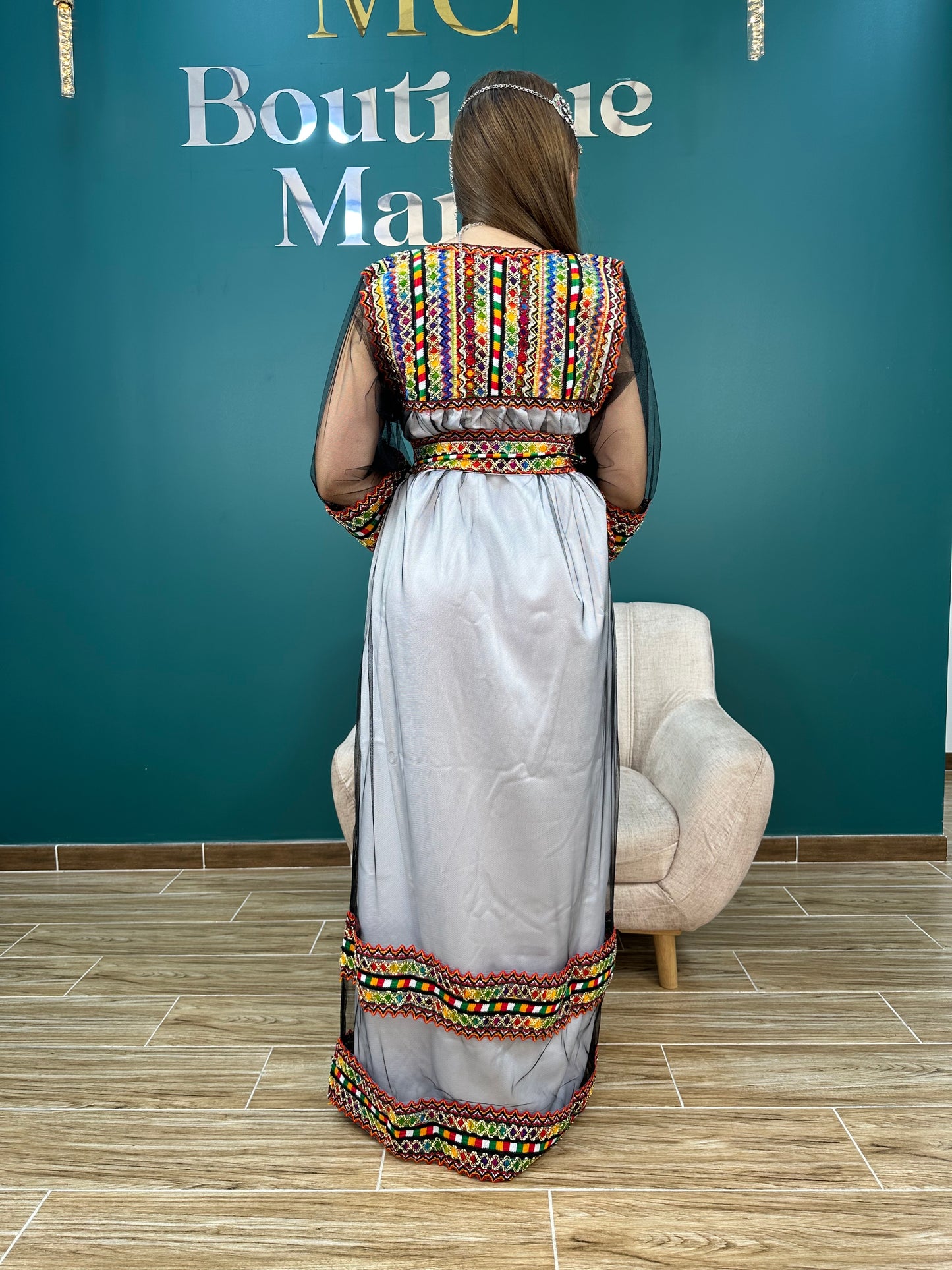 Robe Kabyle Nelya Simple Tulle Blanche