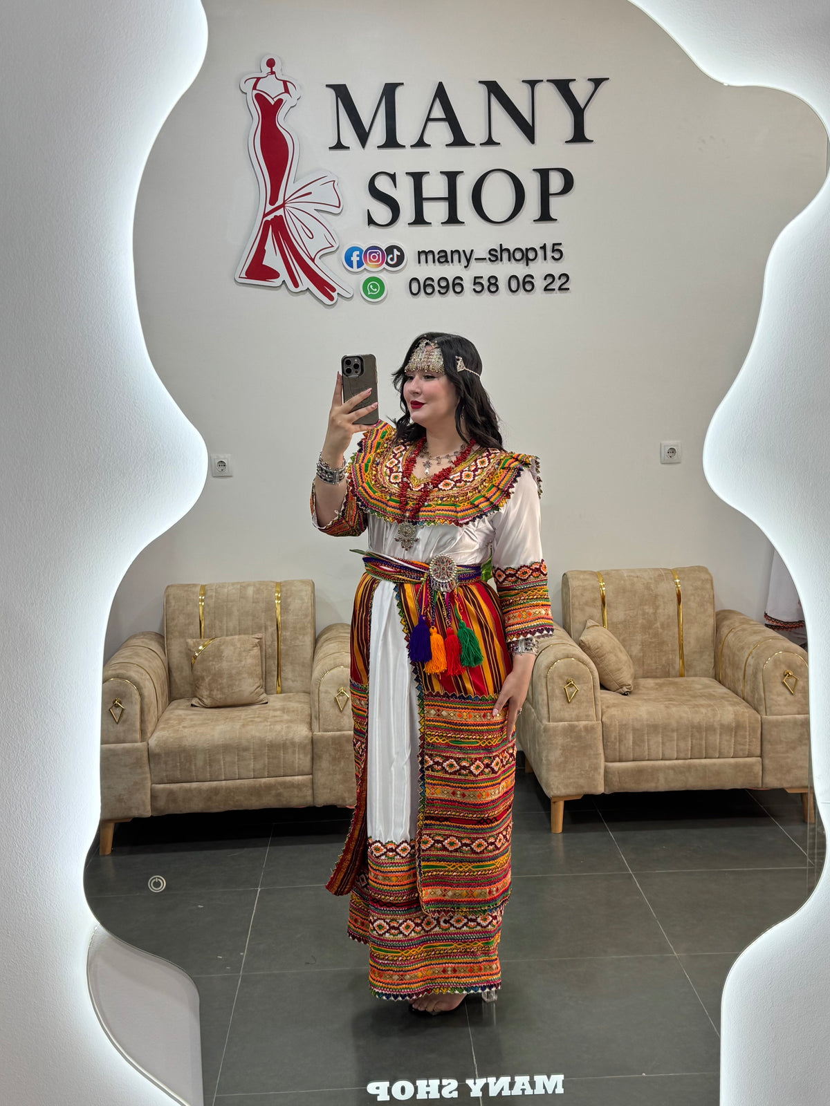 Robe kabyle Sonia avec fouta chargée