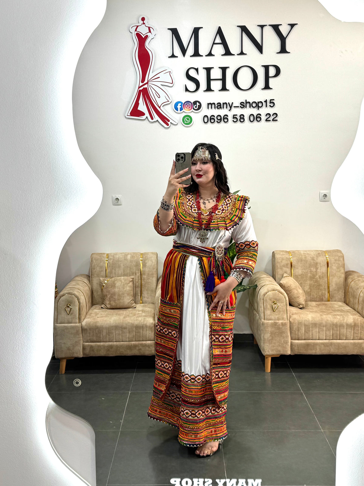 Robe kabyle Sonia avec fouta chargée