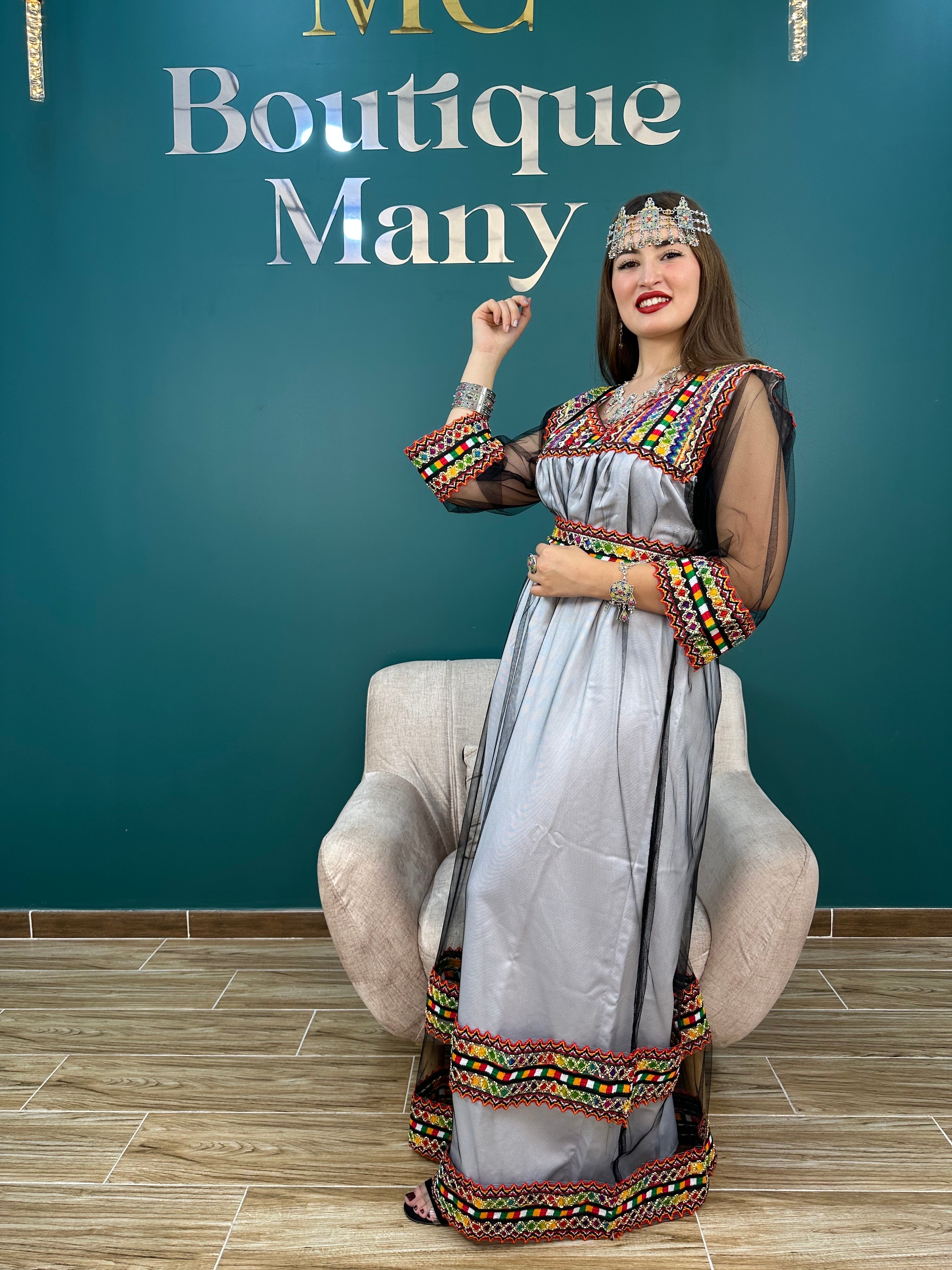 Robe Kabyle Nelya Simple Tulle Blanche BoutiqueMany