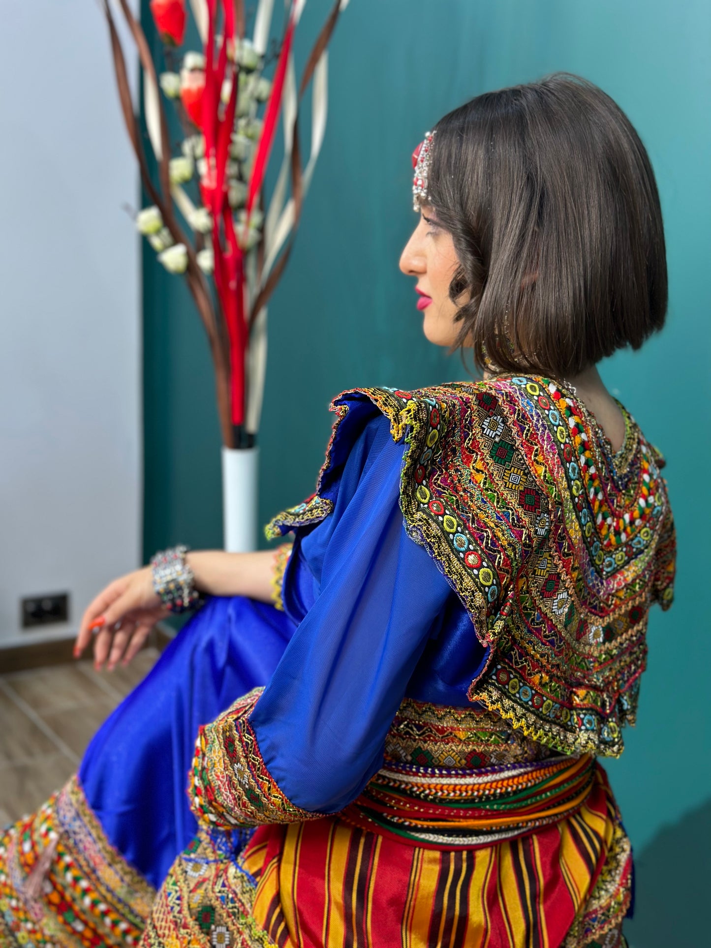 Robe kabyle Thiziri bleue