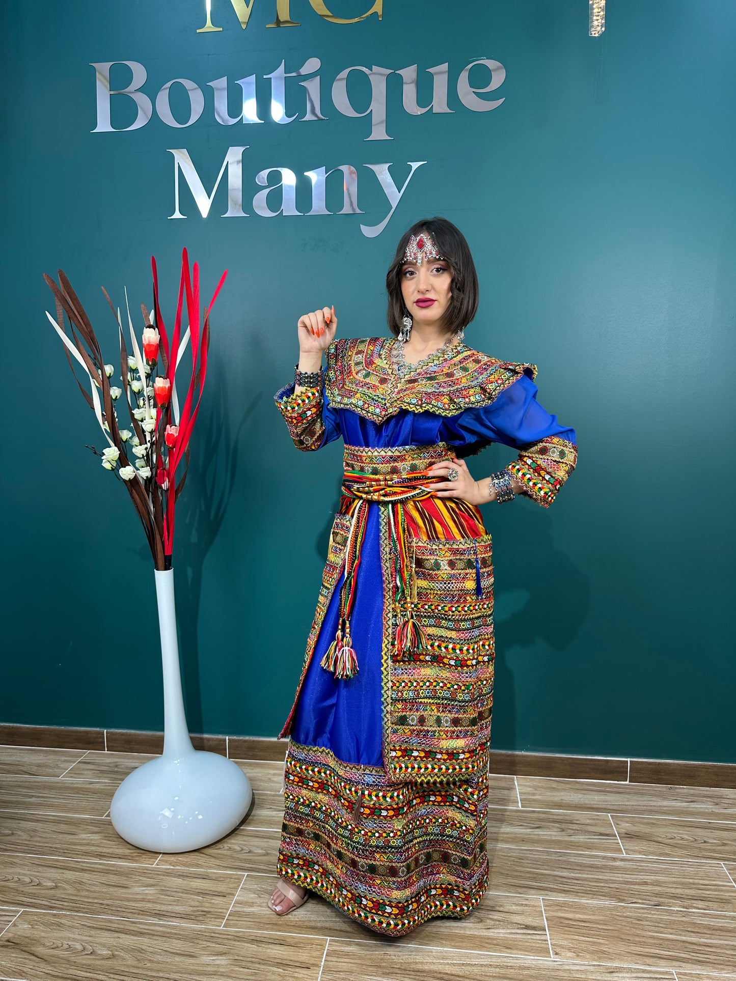 Robe kabyle Thiziri bleue