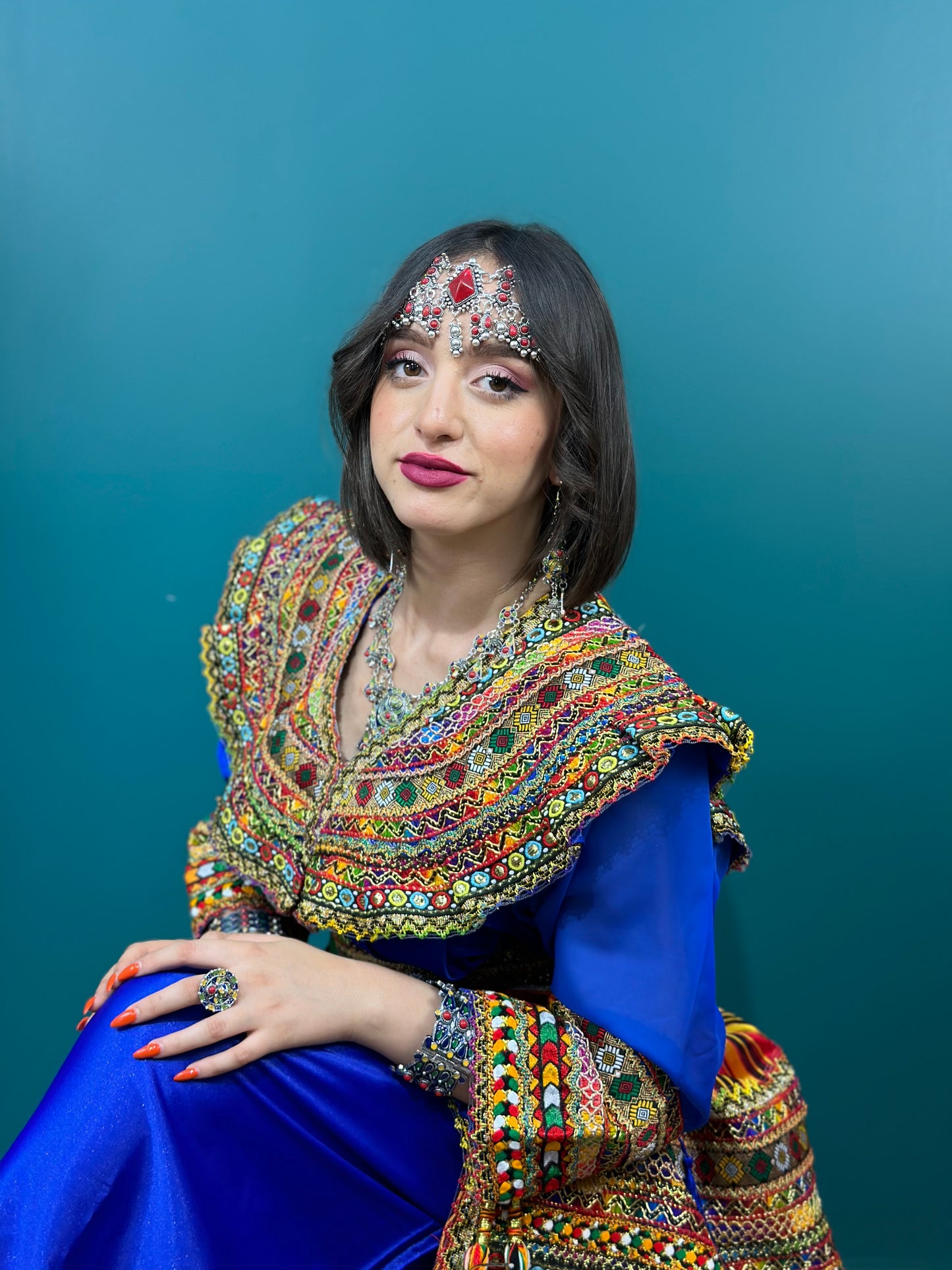 Robe kabyle Thiziri bleue