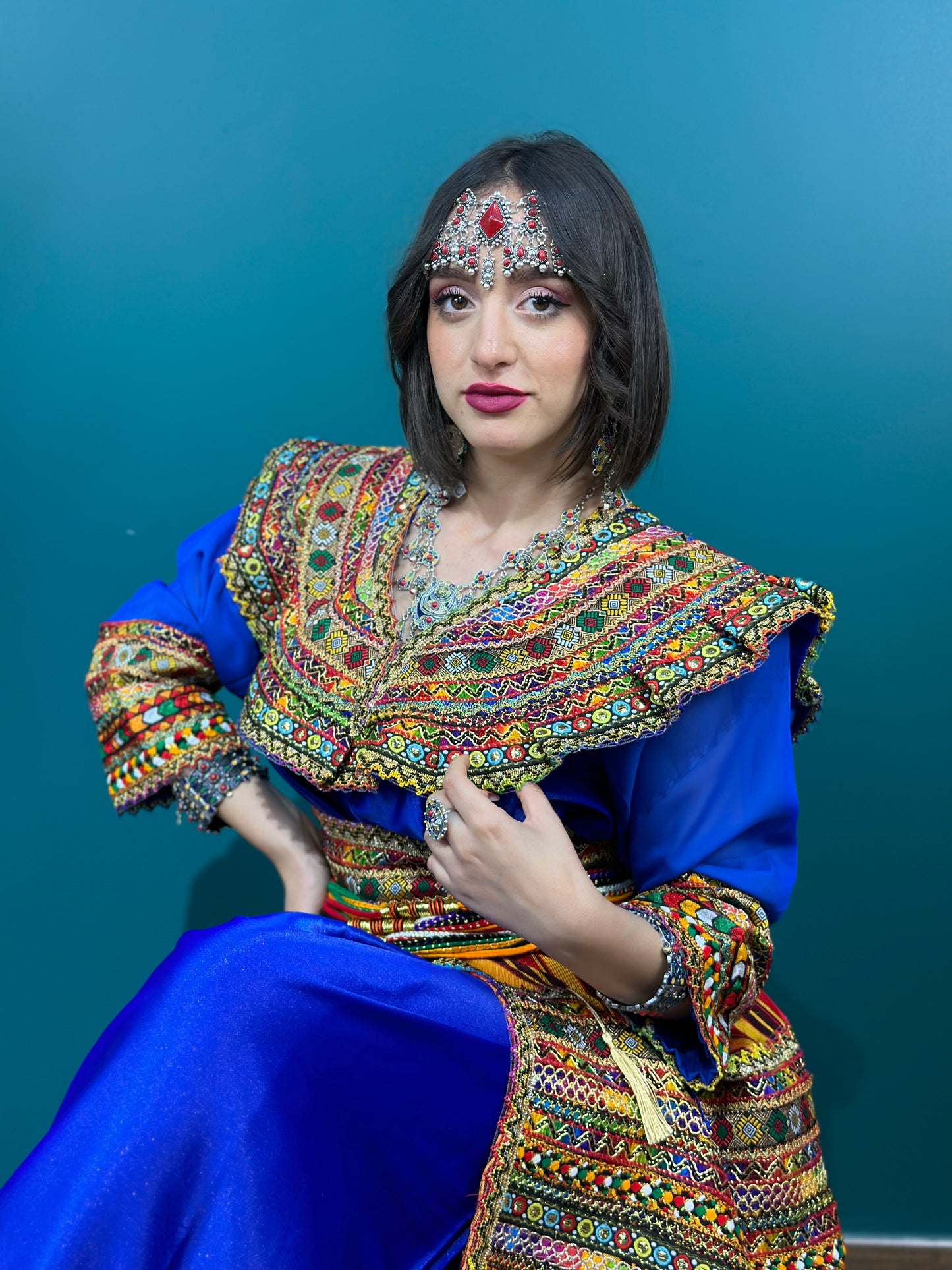 Robe kabyle Thiziri bleue