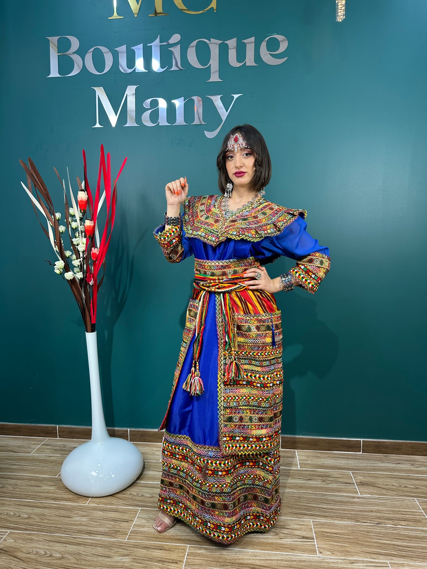 Robe kabyle Thiziri bleue