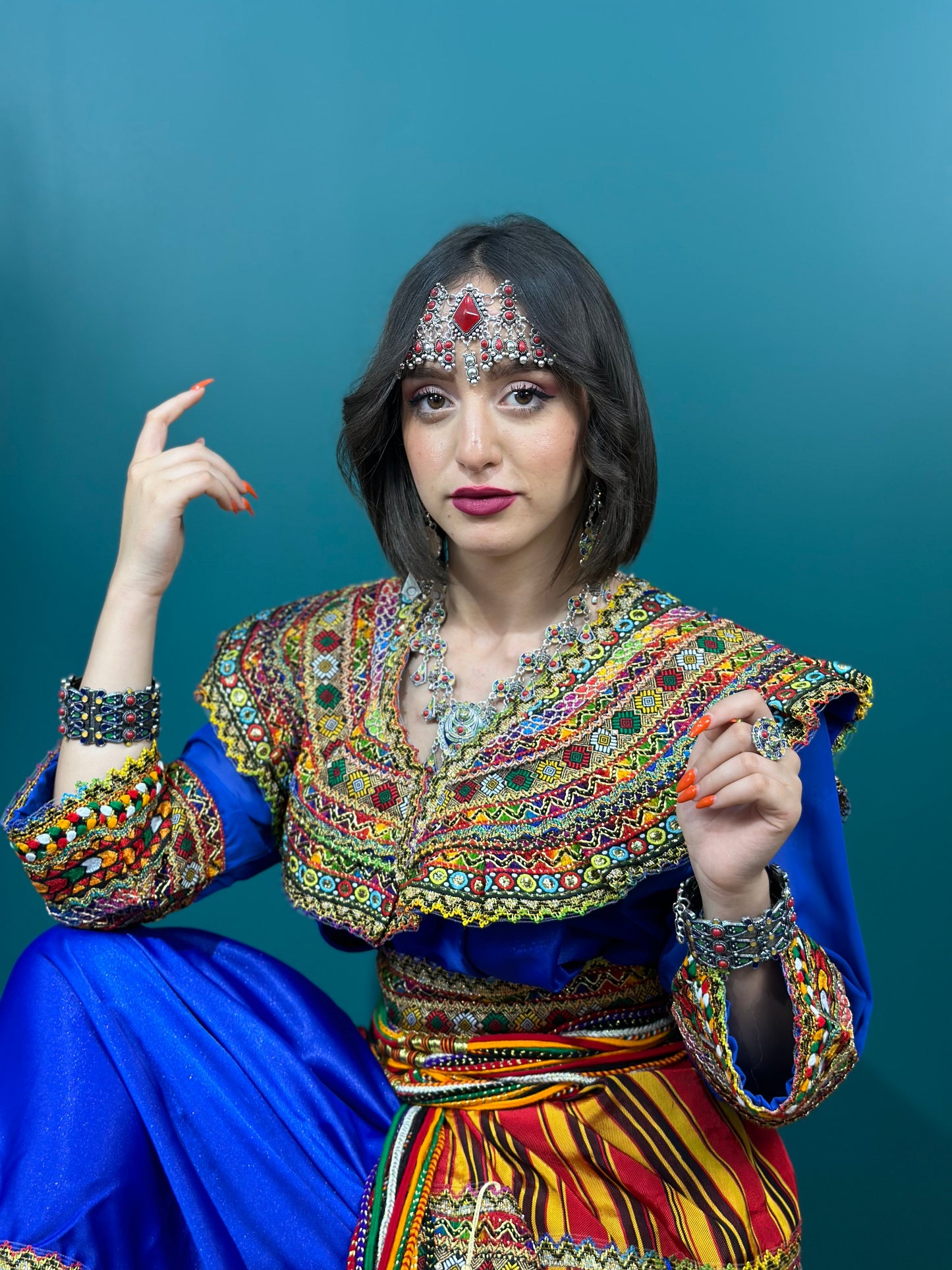 Robe kabyle Thiziri bleue