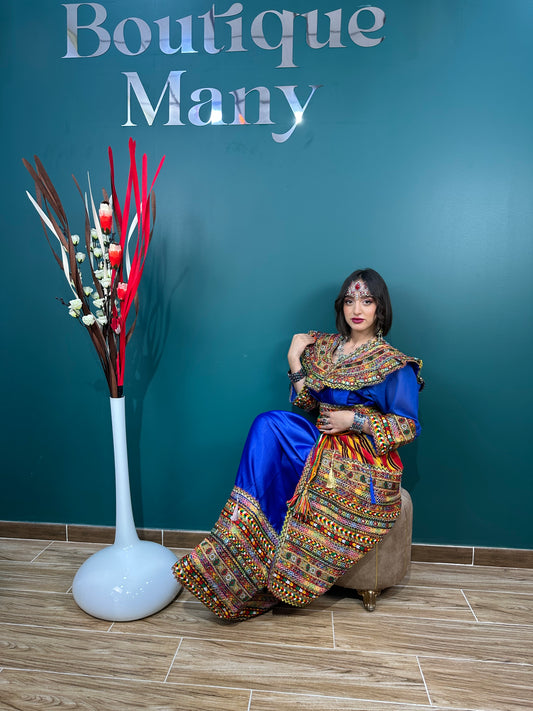 Robe kabyle Thiziri bleue