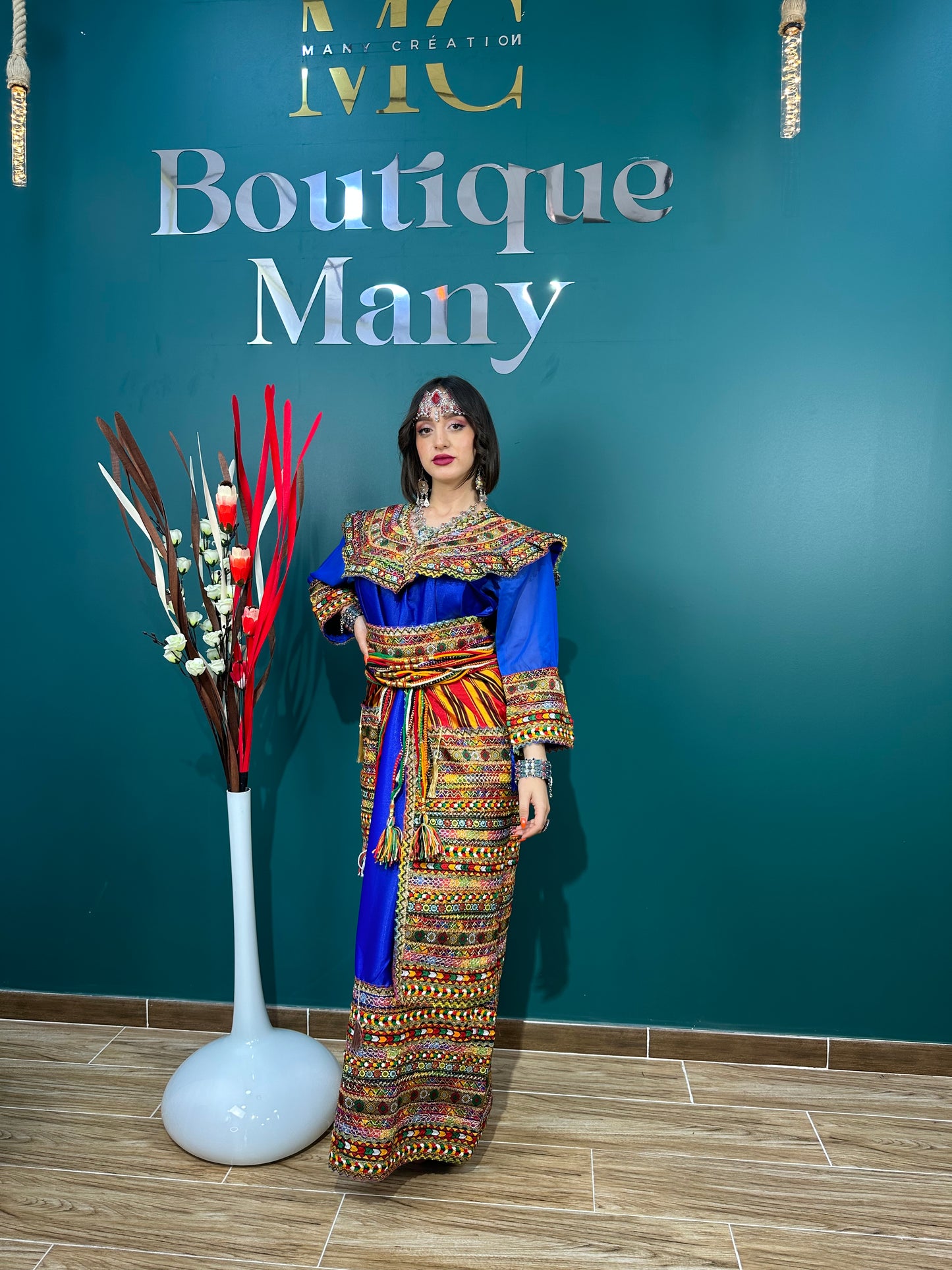 Robe kabyle Thiziri bleue
